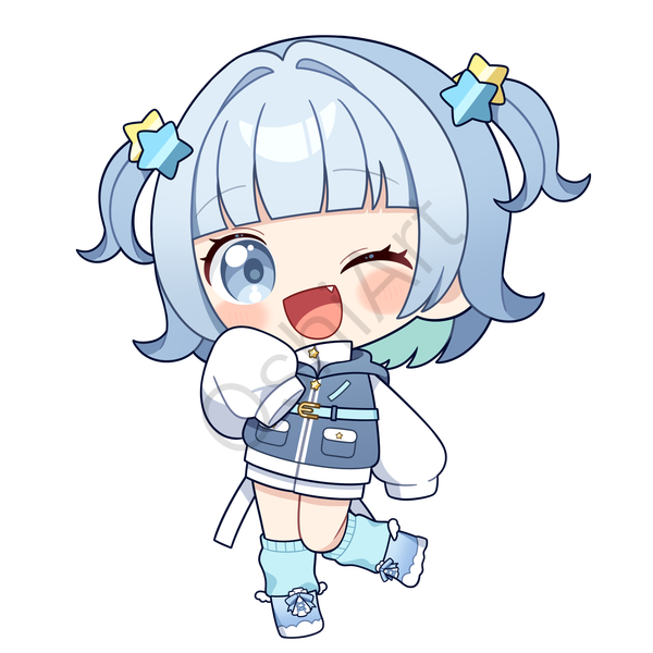 VTuber夢羽むる ミニキャラ単体（ウインク）/ファンアート